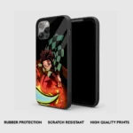 TanjiroKamadoActionGlassPhoneCaseBackView