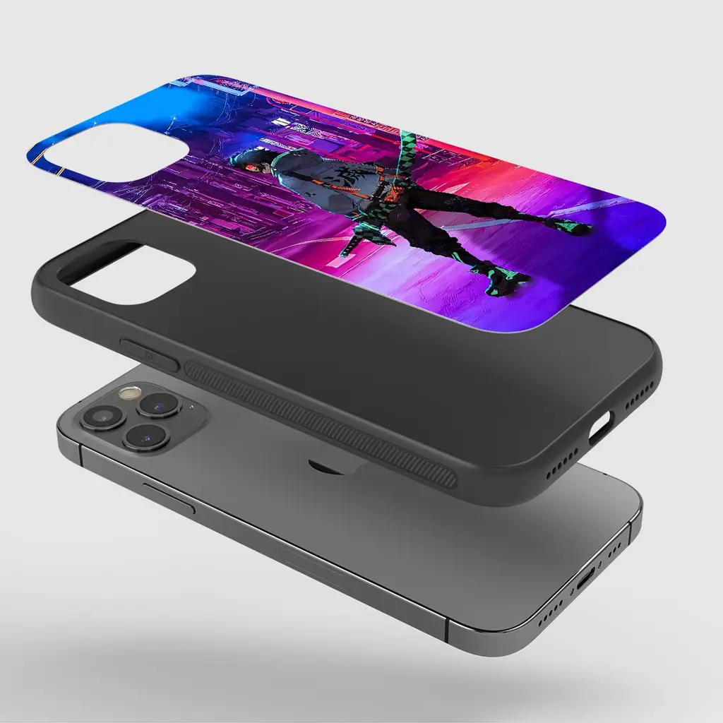 TanjiroKamadoStreetGlassPhoneCaseExploded TanjiroKamadoStreetGlassPhoneCaseExploded