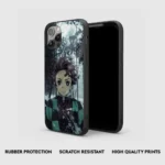 TanjiroKamadoWinterGlassPhoneCaseBackView