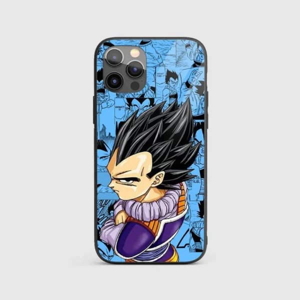 VegetaBlueThemedGlassPhoneCaseBackView