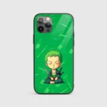 Zoro Chibi Silicone Armored Phone Case Front View