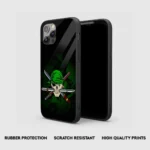 Zoro Symbol Silicone Armored Phone Case Front View
