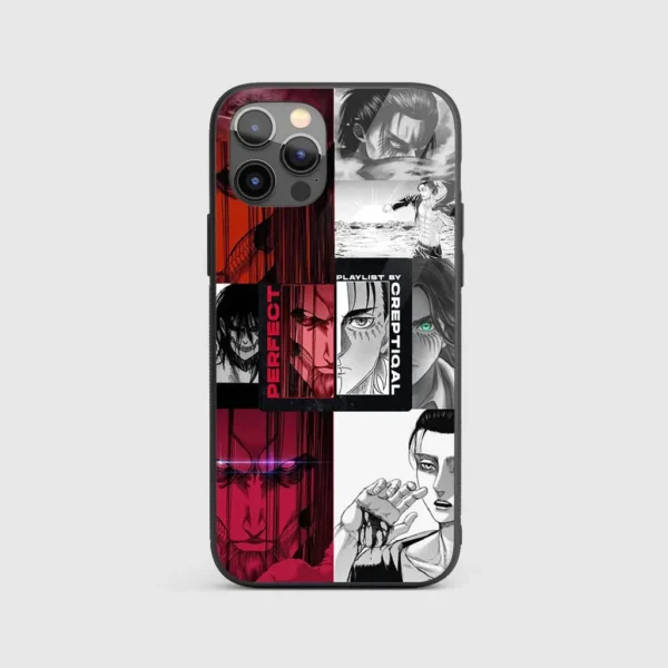 Attack on Titan Soundtrack Silicone Armored Phone Case front view with soundtrack inspired design.webp