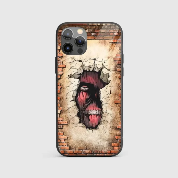 Colossal Titan Wall Maria Silicone Armored Phone Case Front View min.webp