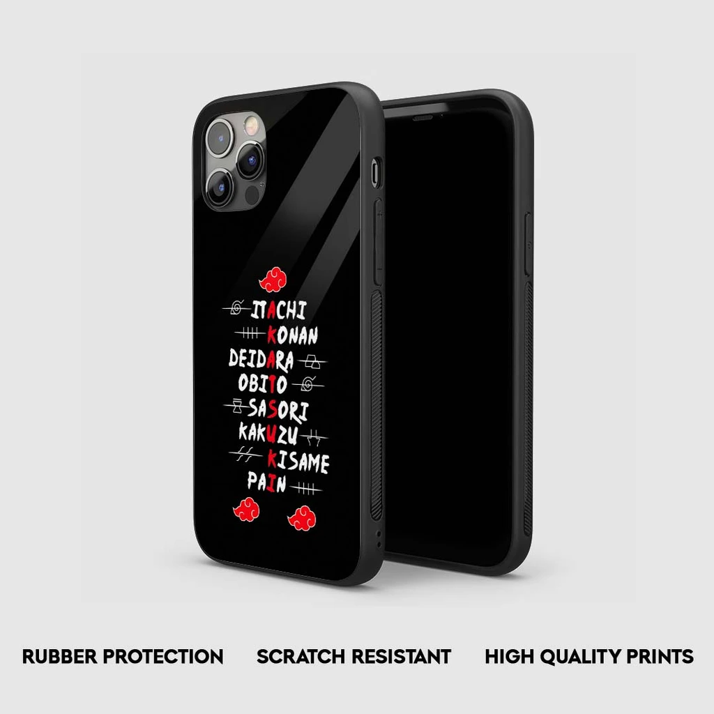 Side view of Akatsuki Character Names Silicone Armored Phone Case showing precise cutouts.webp