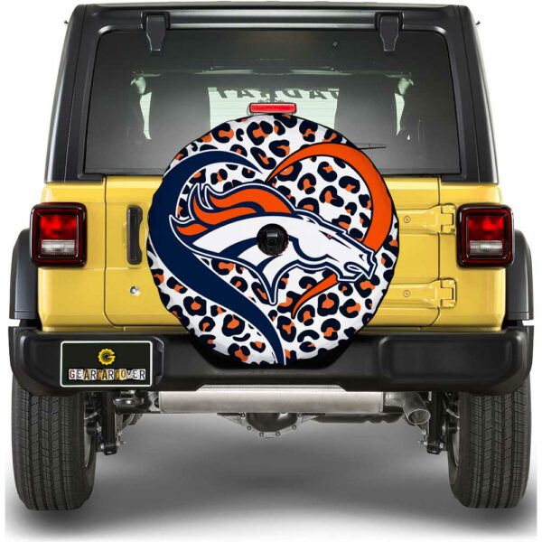 Football Heart Mixed Leopard Denver Broncos Tire Cover With Camera Hole Gear Car Cover.jpg