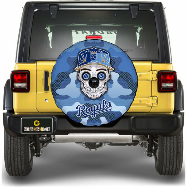 Kansas City Royals Spare Tire Covers Camera Hole Skull Theme Collection Gear Car Cover.jpg
