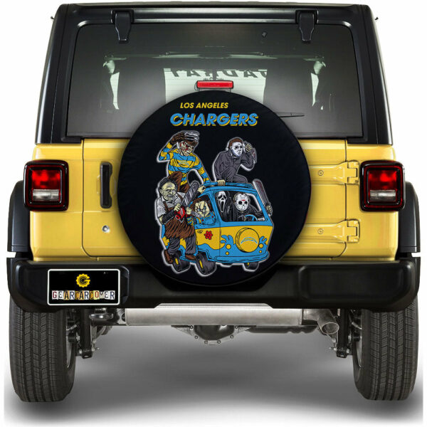 Los Angeles Chargers Spare Tire Covers Horror Characters Car Accessories Gear Car Cover DN0901241047 STC 2024.jpg