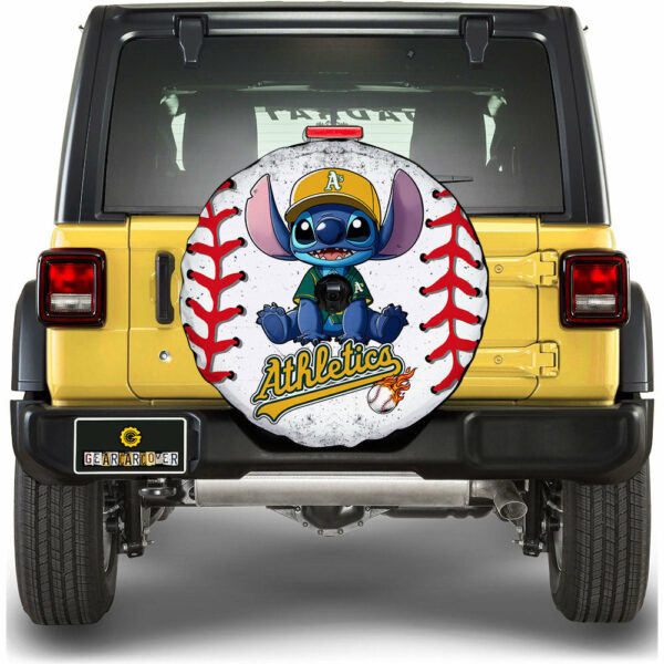 Oakland Athletics Spare Tire Covers Camera Hole Stitch Theme Collection Gear Car Cover.jpg