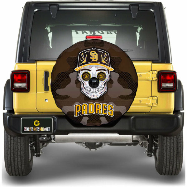San Diego Padres Spare Tire Covers Camera Hole Skull Theme Collection Gear Car Cover.jpg